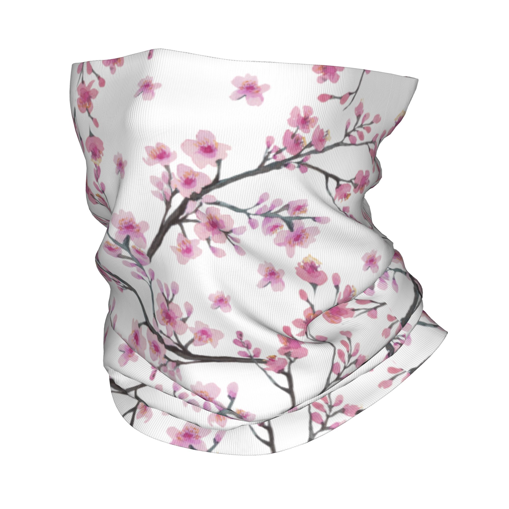 Neck Gaiter Face Cover - Japan Sakura Kirschblüten mit einem roten