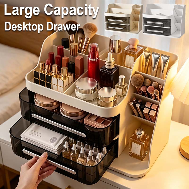 Face Mask Storage Box - Desktop-Schublade, fortschrittliche Kosmetik-Aufbewahrungsbox, großes Fassungsvermögen, Lippenstift-