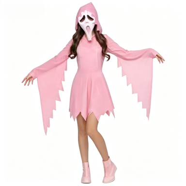 Kids Face Mask - Mädchen Glitzernde Rosa Geistergesichtsmaske Halloween Cosplay
