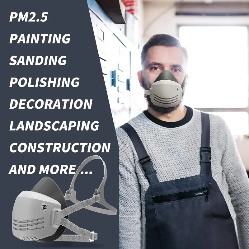 Anti Pollution Mask - Staubmaske + 20 Stück Filter-Baumwoll-Atemschutzmaske, halbes